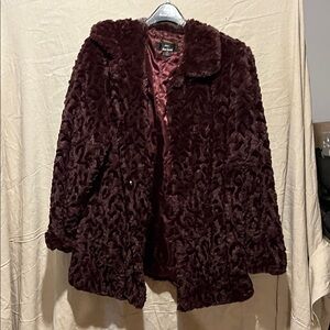 Dennis Basso Rich Burgundy Teddy Jacket